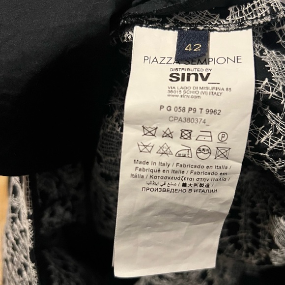 Piazza Sempione Black & White Lace A-Line Midi Skirt | Italian Designer Elegant - Picture 8 of 11